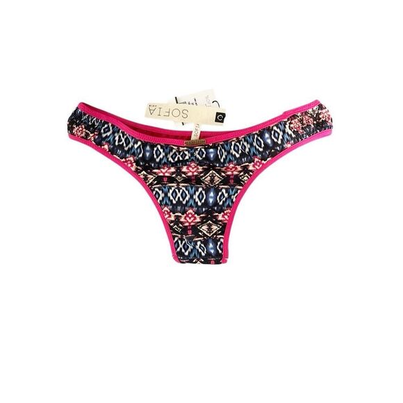 Sofia By Vix Empu Rouched Cheeky Bikini Bottoms Size Medium New with Tag - Picture 3 of 4